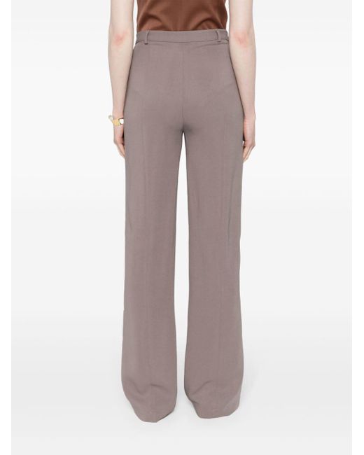 Styland Gray Grosgrain-trim Straight Trousers