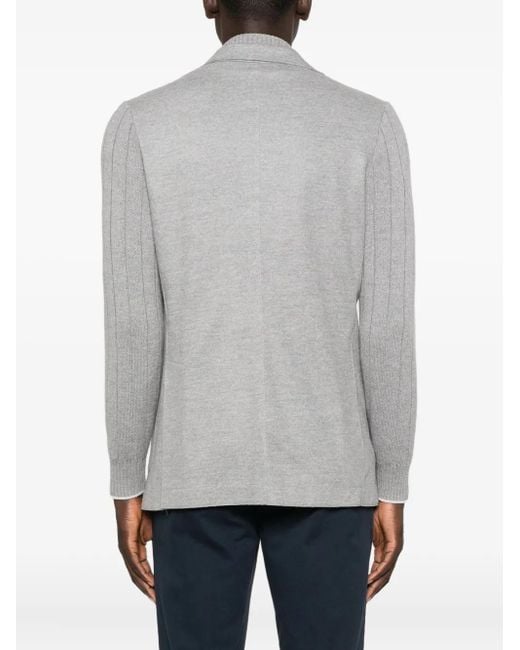 Giacca Con Maniche A Coste di Eleventy in Gray da Uomo