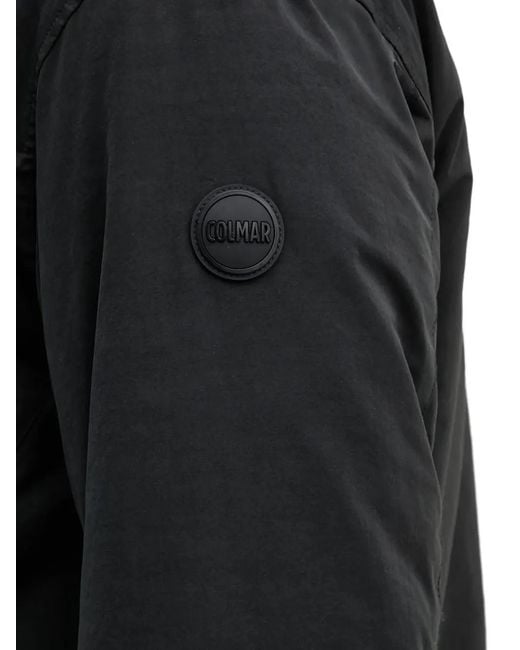 Colmar Black Hooded Logo-Patch Jacket for men