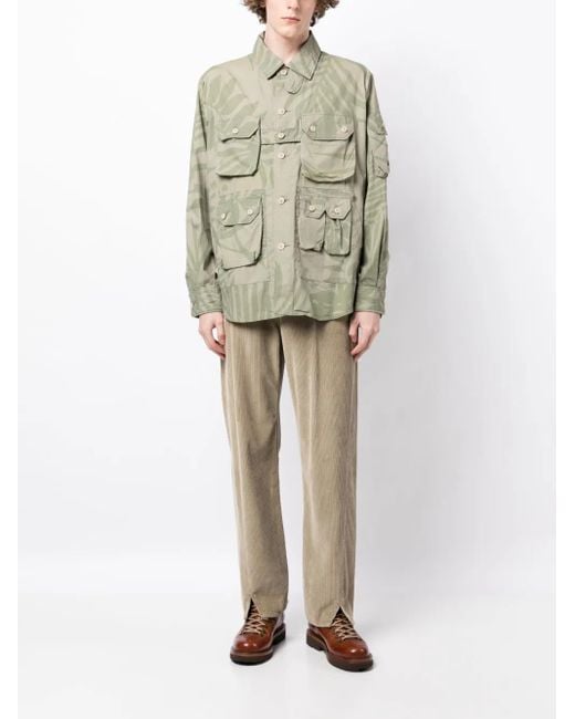 Engineered Garments Green Camouflage-print Shirt Jacket for men