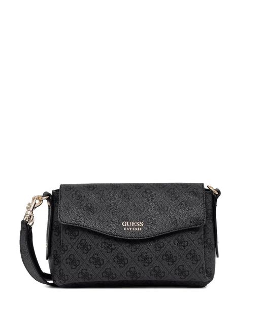 Guess Brenton Monogram-print Shoulder Bag Black