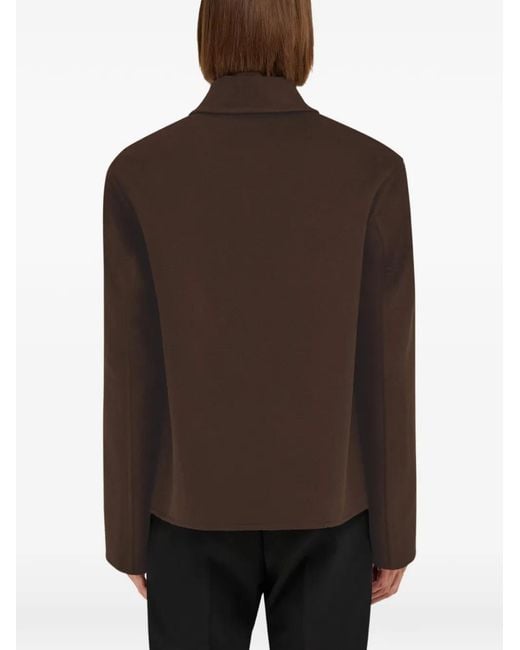 Ferragamo Brown Patch-Pocket Zip Jacket for men