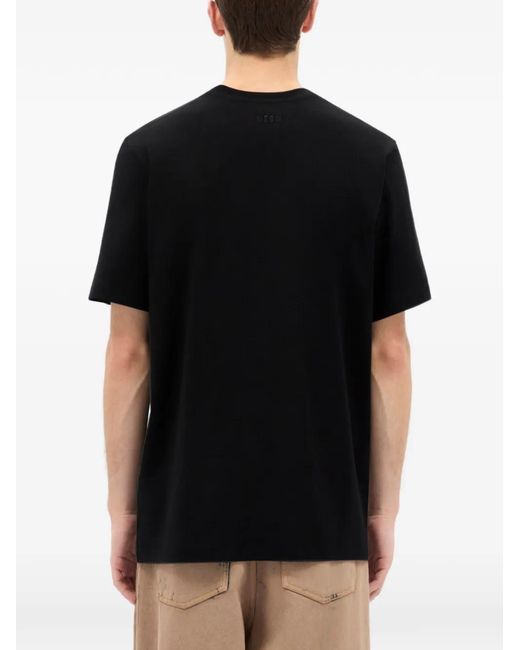 MSGM Black Graphic-Print T-Shirt for men