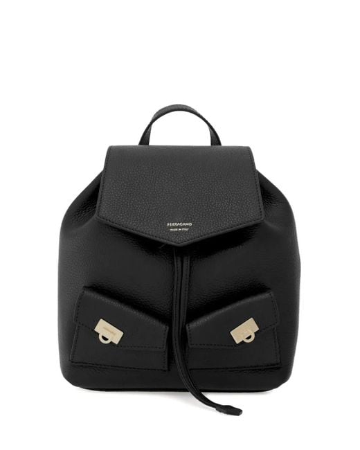 Ferragamo Black Mini Hug Rucksack