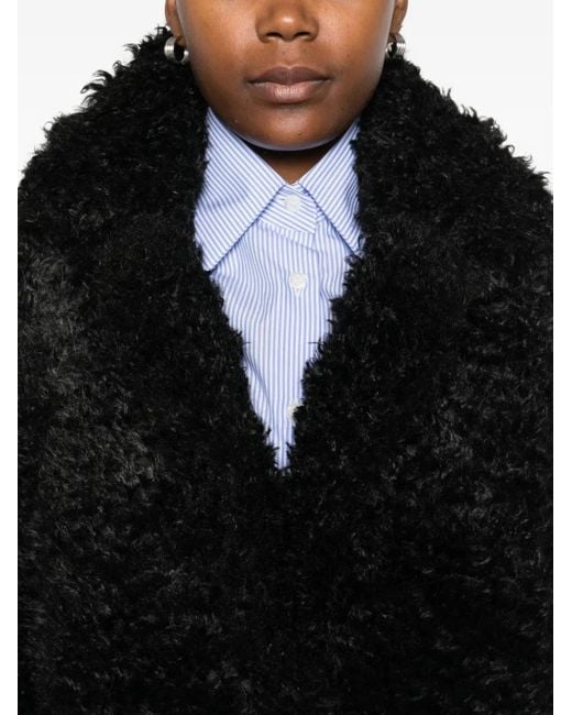 Gestuz Black Long-Sleeve Textured Coat