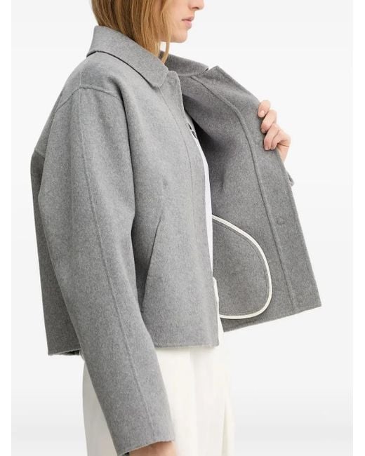 Boss Gray Cropped Buttoned Jacket