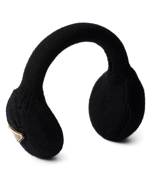 Prada Black Wool Earmuffs