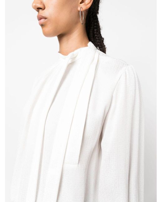 Givenchy White 4g-pattern Silk Blouse