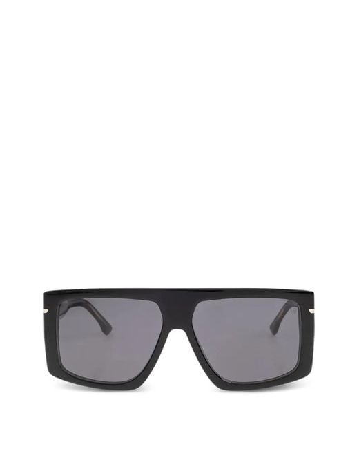 Victoria Beckham Gray Rectangle-Frame Sunglasses