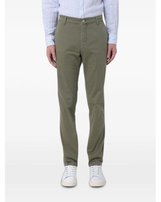 Jeckerson Gray Stretch-Cotton Chino Trousers for men