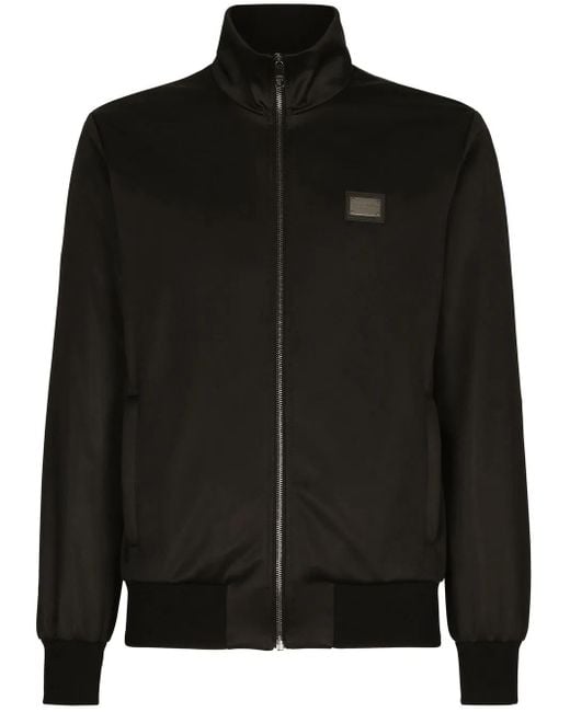 Dolce & Gabbana Black Logo Zipped Track Jacket for men