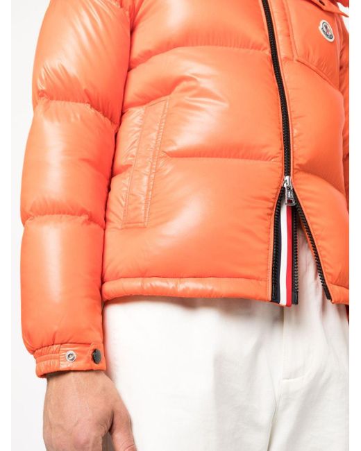 Moncler Orange Montbeliard Logo-patch Padded Jacket for men