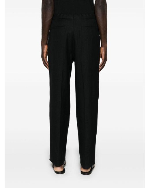 Zegna Black Pleated Tailored Trousers for men