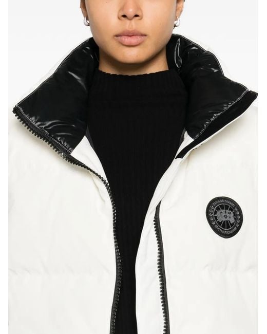 Canada Goose White Grandview Cropped Padded Gilet
