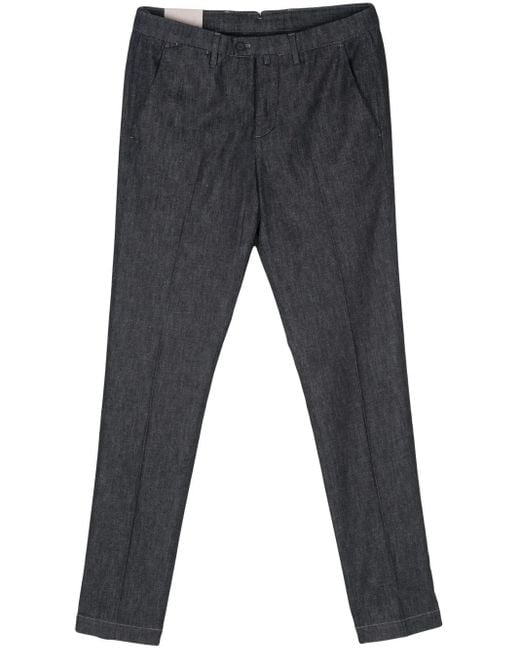 Corneliani Gray Mid-Rise Straight Jeans With Subtle Texture for men