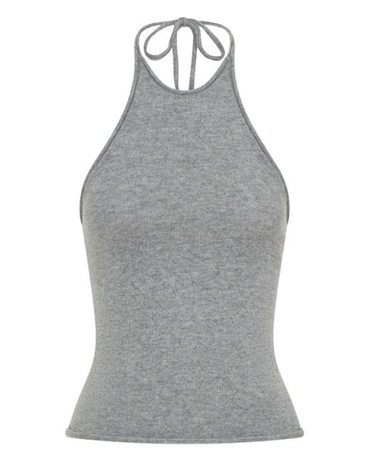 Christopher Esber Gray Halterneck Cashmere Top