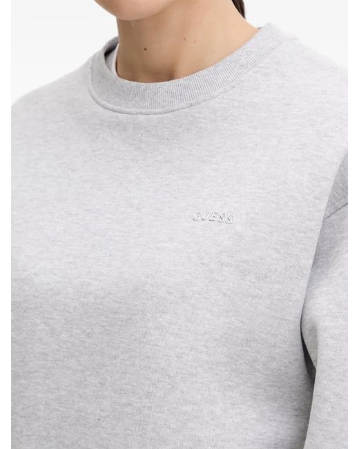 Guess White Sweat À Logo Brodé Et Épaules Dénudées