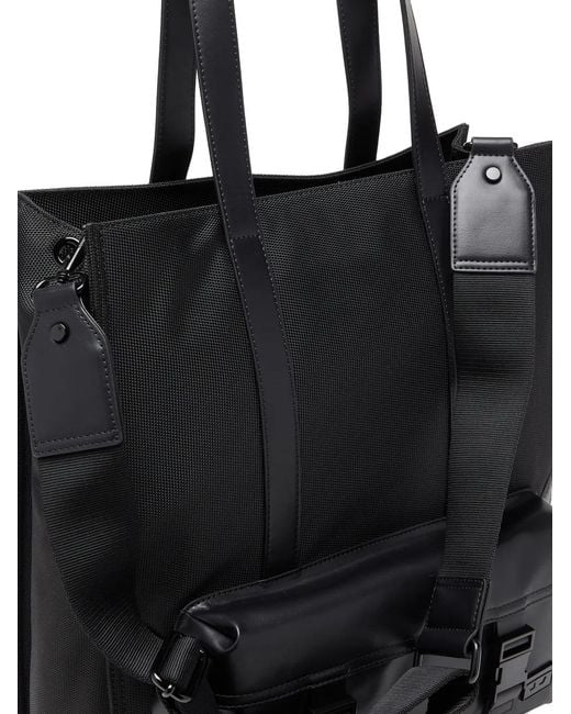 DIESEL Black Multi-Pocket Tote Bag