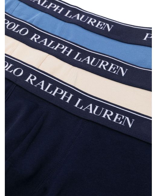 Polo Ralph Lauren Blue Logo-waistband Cotton Boxers (pack Of Three) for men