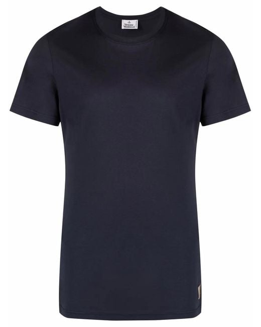 Vivienne Westwood Blue Short Sleeved Logo-Patch T-Shirt for men