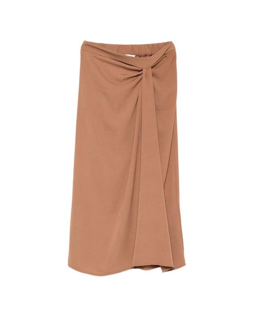 PHILIA LOFT Brown Knot Midi Skirt
