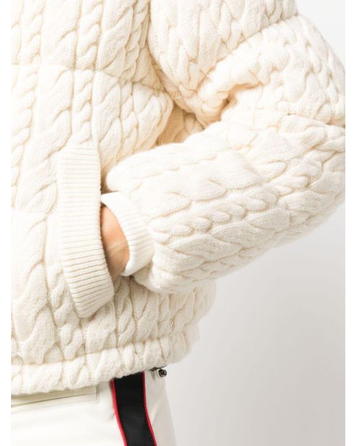 Perfect Moment White Kate Cable-knit Quilted Jacket