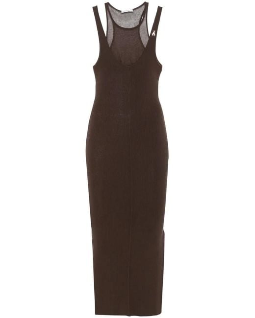 Patrizia Pepe Brown Knitted Midi Dress