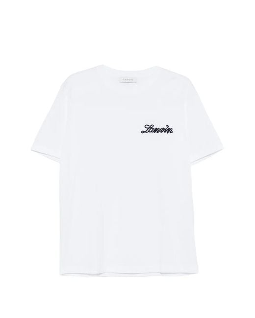 Lanvin White Logo T-Shirt for men
