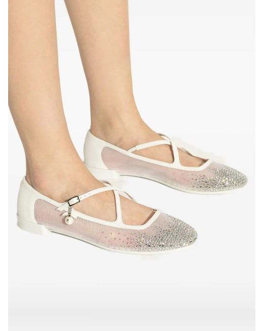 Pumps Basse Con Cristalli di Jimmy Choo in White