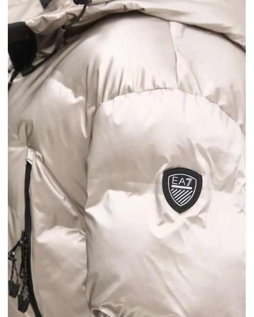Veste De Ski À Capuche EA7 en coloris Natural