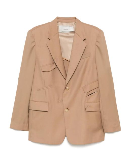 Feng Chen Wang Natural Button-Down Blazer for men