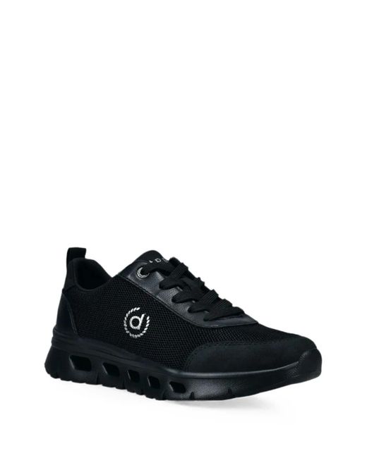 Bugatti Black Logo-Patch Lace-Up Sneakers