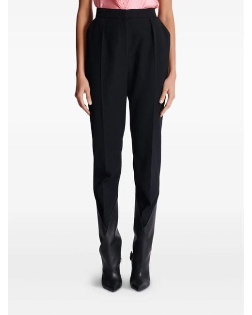 Balmain Black High Waist Tailored Grain De Poudre Pants
