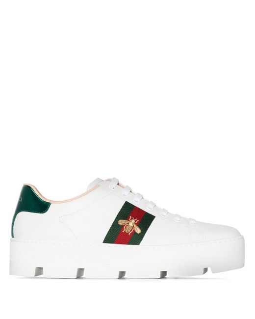 Gucci Ace 50 Sneakers Met Plateauzool in het White
