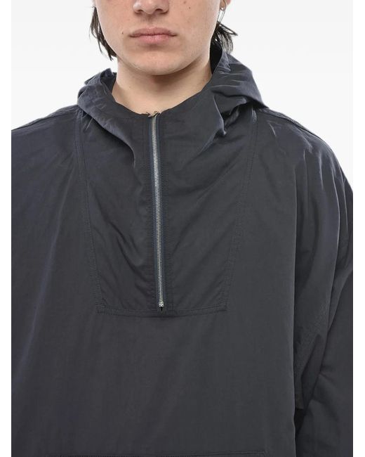 Givenchy Gray Half-Zip Long-Sleeve Cotton Hooded Jacket for men