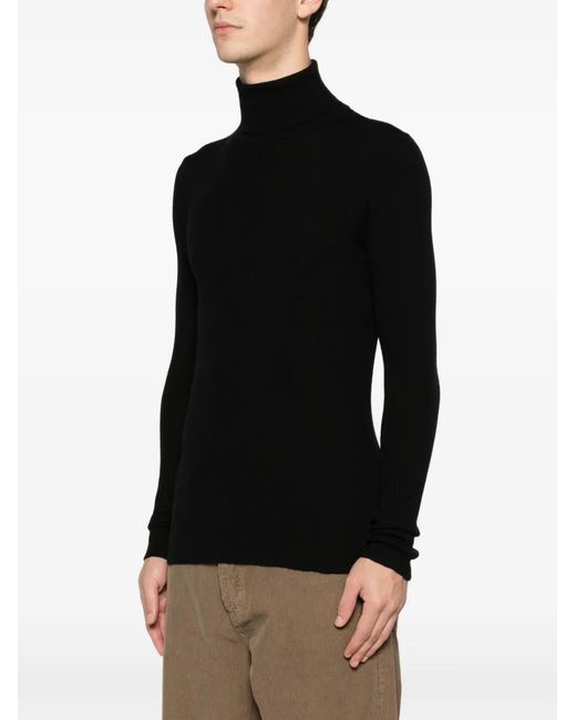 sunflower Black Roll-Neck Wool Sweater for men