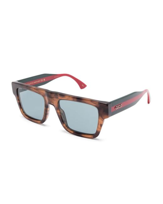 Gucci Blue Square-Frame Sunglasses