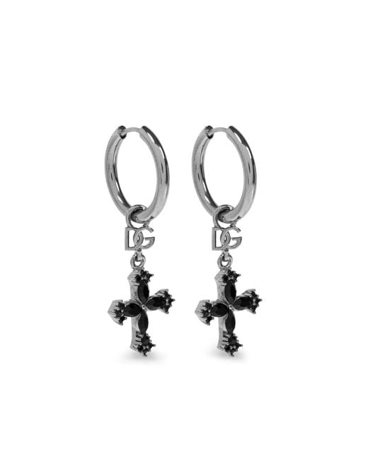 Dolce & Gabbana Natural Cross-Pendant Earrings