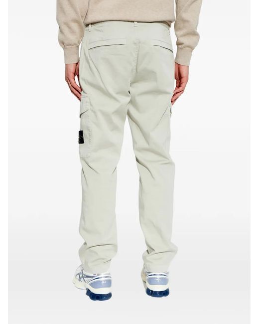 Stone Island Gray Cargo Patch Trousers for men