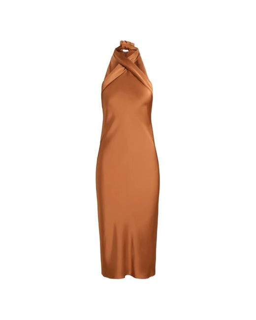 Ralph Lauren White Tie-Back Halter Midi Dress