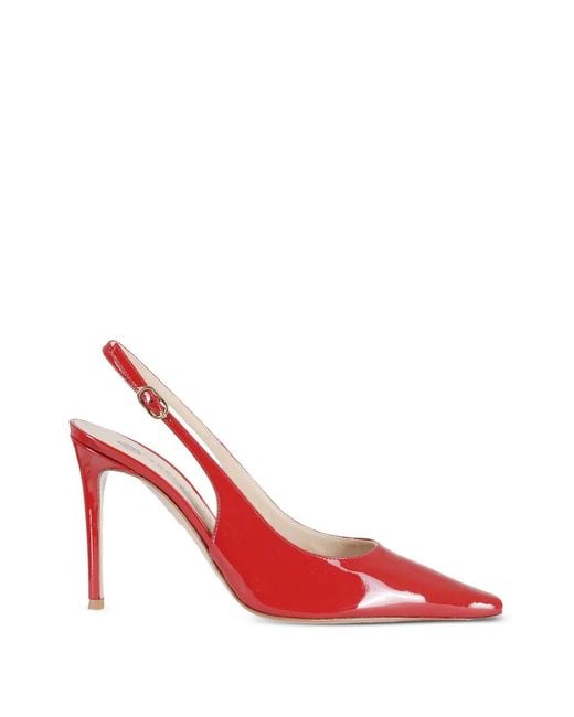 Roberto Festa Red Pointed-Toe Slingback Leather Pumps