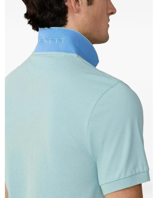 Hackett Blue Logo-Embroidered Polo Shirt for men
