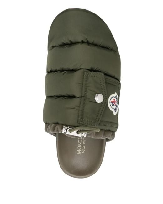 Moncler Green Mon Pocket Slippers