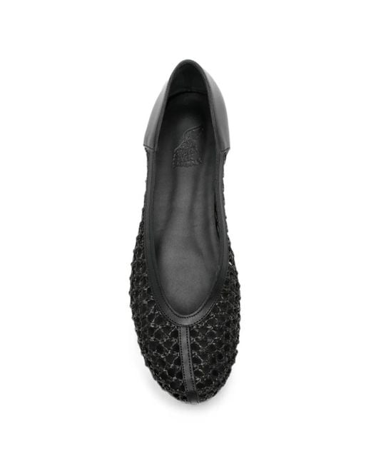 Ancient Greek Sandals Black Aeropi Woven-Design Ballet Flats