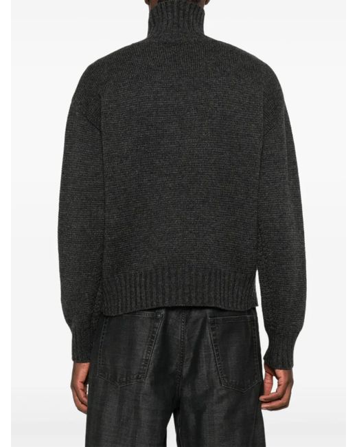 TAIGA TAKAHASHI Black Roll-Neck Knitted Sweater for men