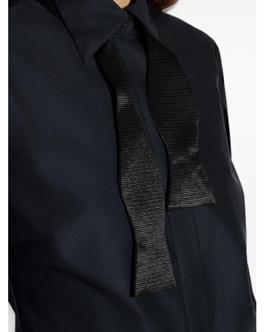 Elisabetta Franchi Blue Cotton Shirt With Bow Tie