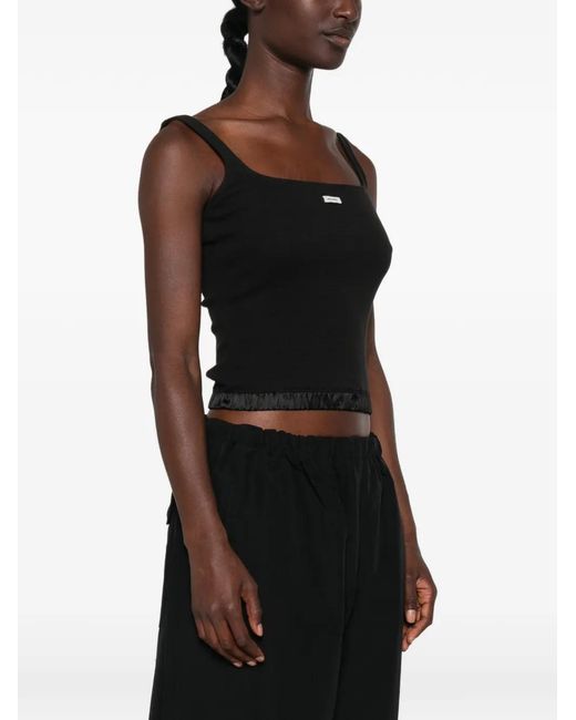 Entire studios Black Logo-Patch Top