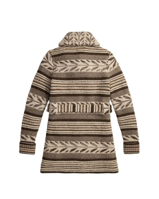RRL Natural Patterned Belted Cardigan