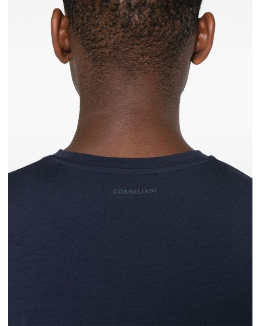 Camiseta con cuello redondo Corneliani de hombre de color Blue