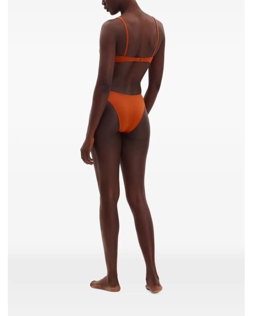 Top De Bikini Con Diseño Triangular Eres de color Orange